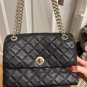 Elegant Black Quilted Chain Shoulder Bag